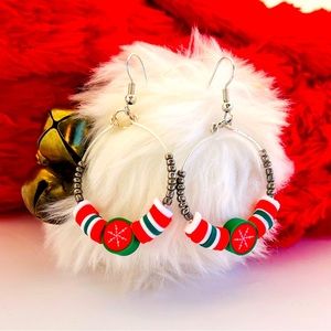 Christmas hoop earrings.  $10
